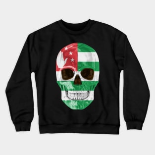 Abkhazia Flag Skull - Gift for Abkhazian With Roots From Abkhazia Crewneck Sweatshirt